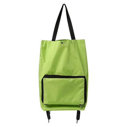 Versatile 2-In-1 Foldable Shopping Cart Bag - Waterproof Wheeled Trolley & Shoulder Bag for Groceries and Markets