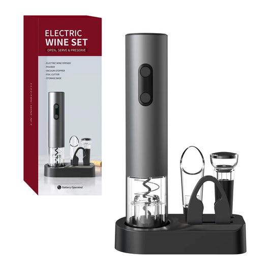 Effortless Enjoyment: Ultimate Electric Wine Opener Set with Automatic Corkscrew & Foil Cutter for Perfect Celebrations