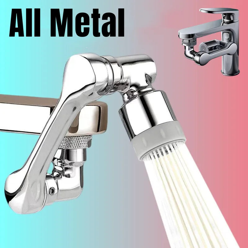 Universal 1080° Rotating Faucet Sprayer Head with 22/24mm Adapter - Kitchen Tap Extender Aerator Bubbler Nozzle