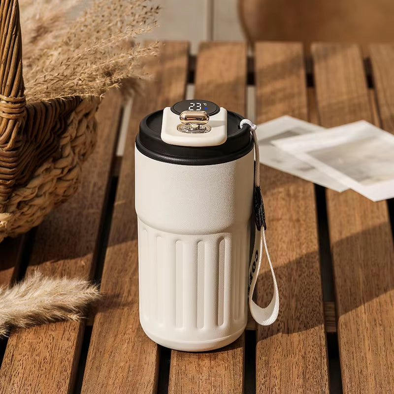 Stay Hydrated in Style: 450ML Stainless Steel Insulated Thermo Water Bottle with LED Temperature Display for Perfect Hot & Cold Beverages on the Go