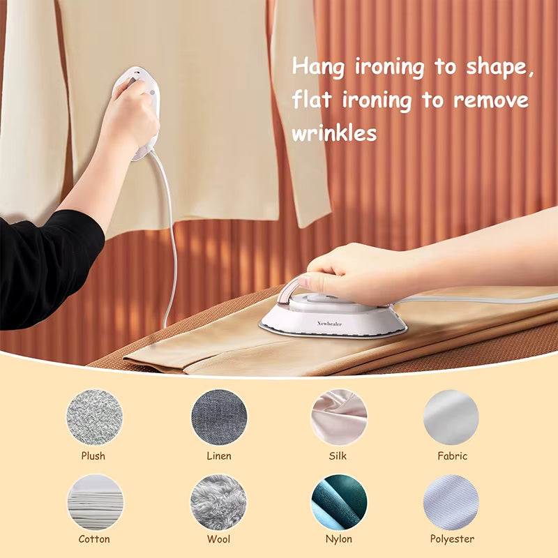 Compact & Powerful Mini Handheld Travel Iron - 120V/220V Dual Voltage for Effortless Wrinkle Removal Anywhere