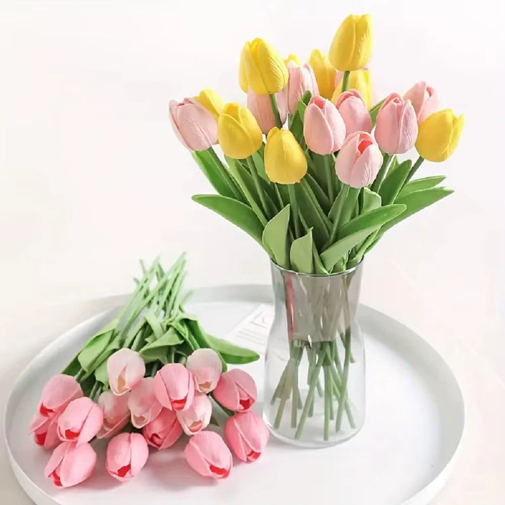 10PCS Realistic Touch Artificial Tulips - Perfect for Home Decor, Weddings, and DIY Bouquets