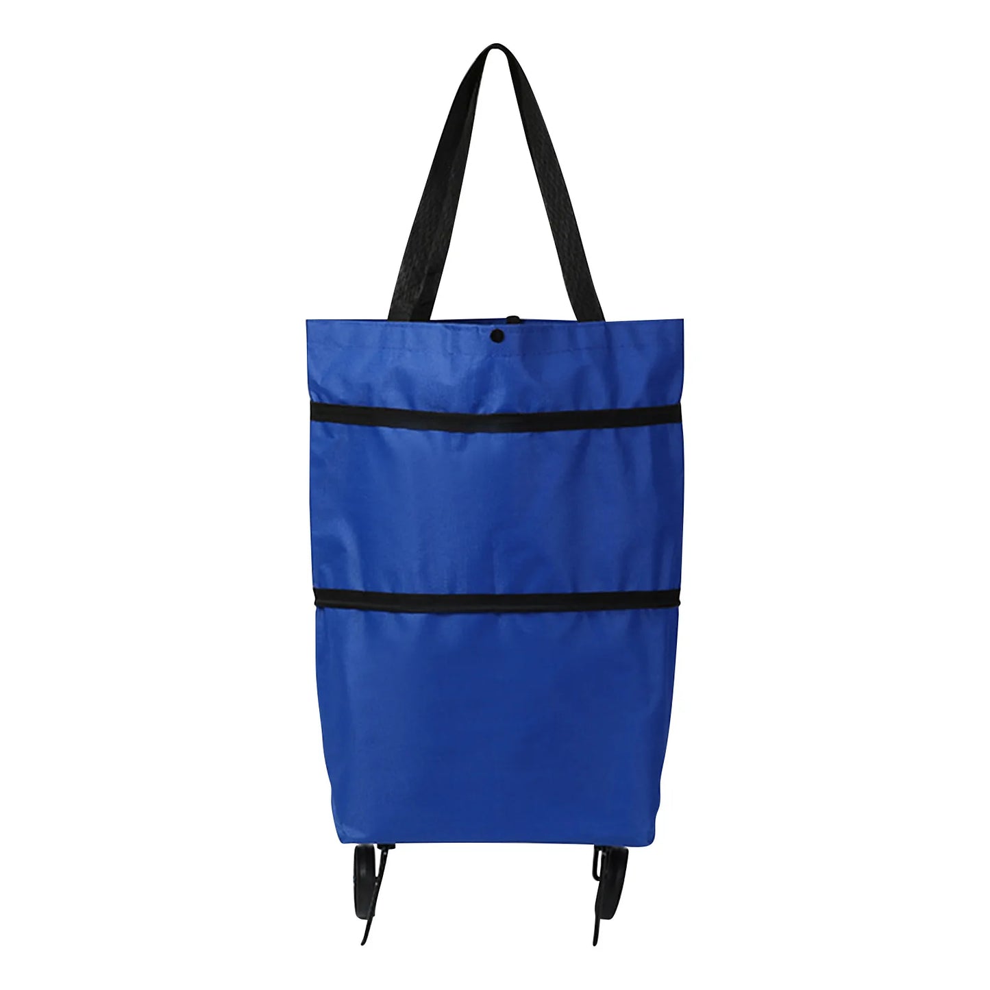 Versatile 2-In-1 Foldable Shopping Cart Bag - Waterproof Wheeled Trolley & Shoulder Bag for Groceries and Markets